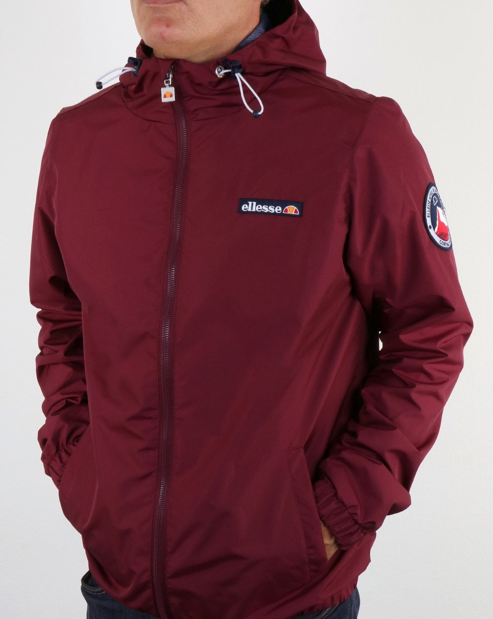 Ellesse Coated Shell Jacket Burgundy