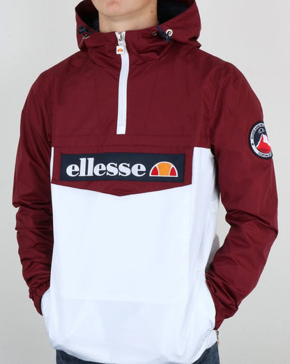 Ellesse Qtr Zip Dual Colour Jacke Burgunderrot-Weiß