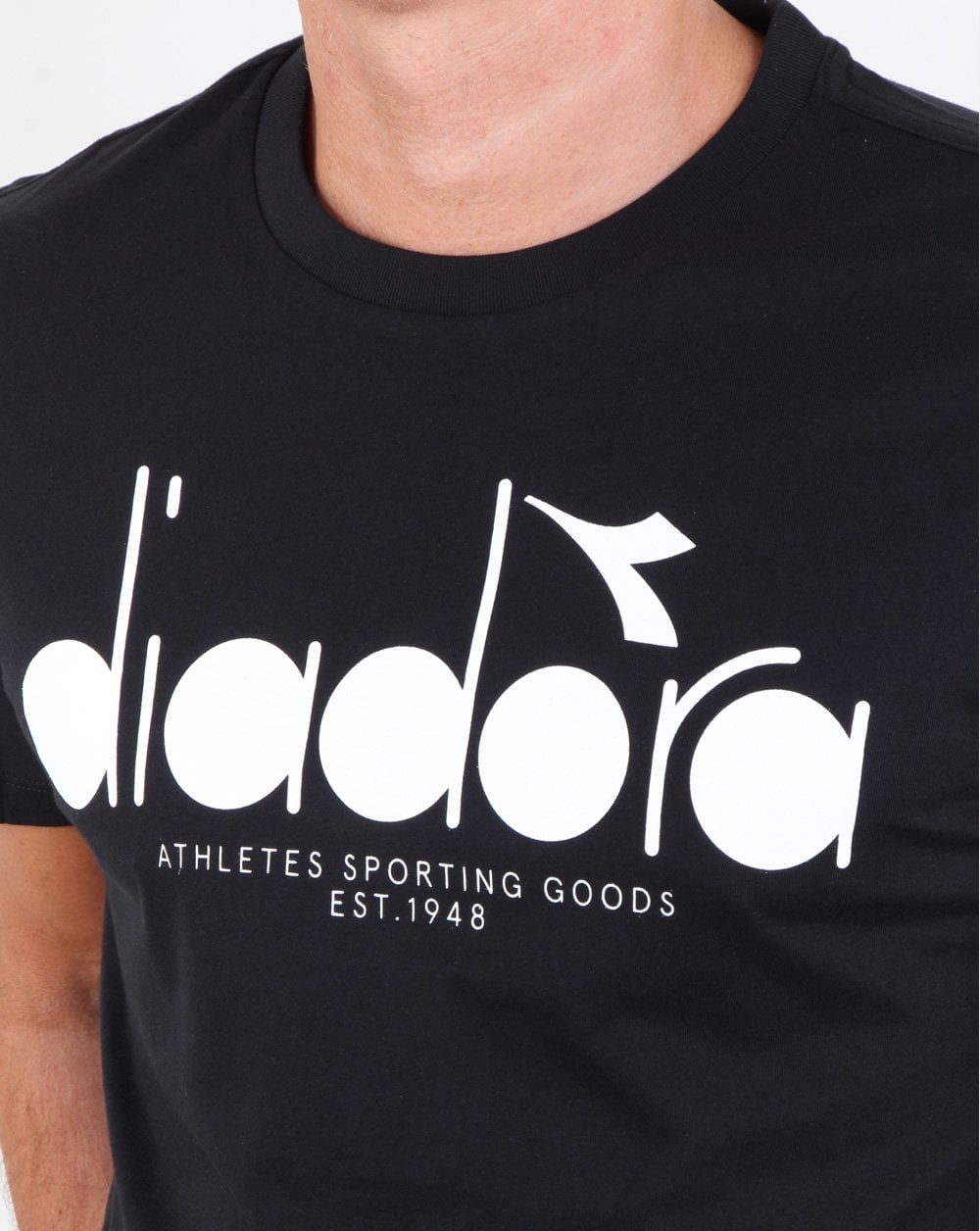 Diadora Logo T-Shirt Schwarz/Optisch