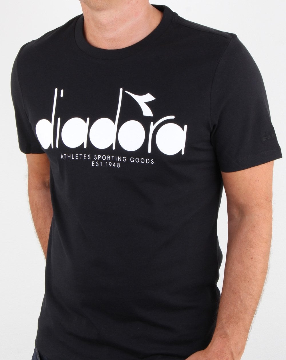 Diadora Logo T-Shirt Schwarz/Optisch