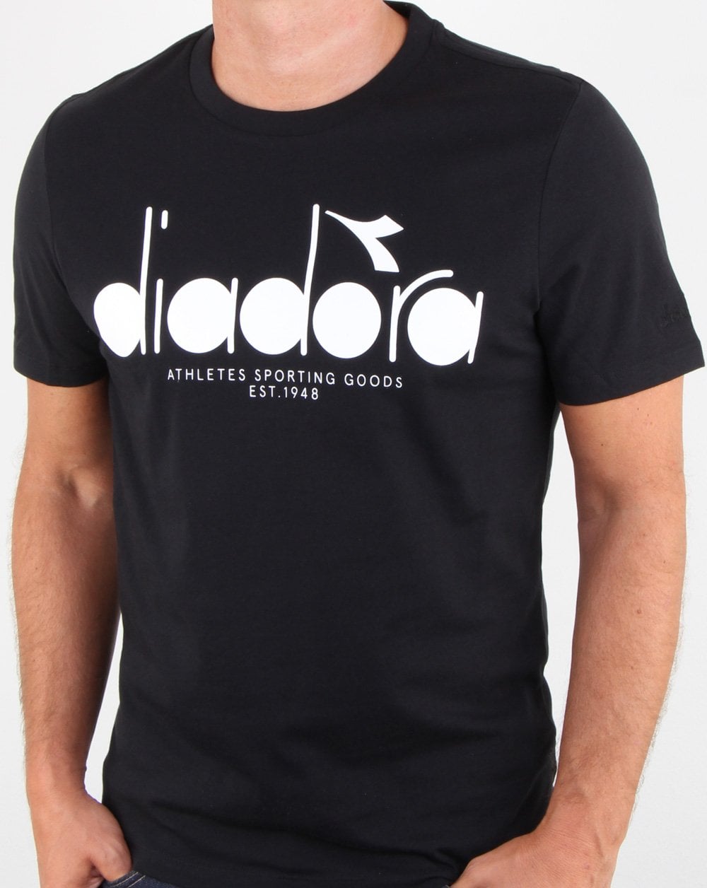 Diadora Logo T-Shirt Schwarz/Optisch