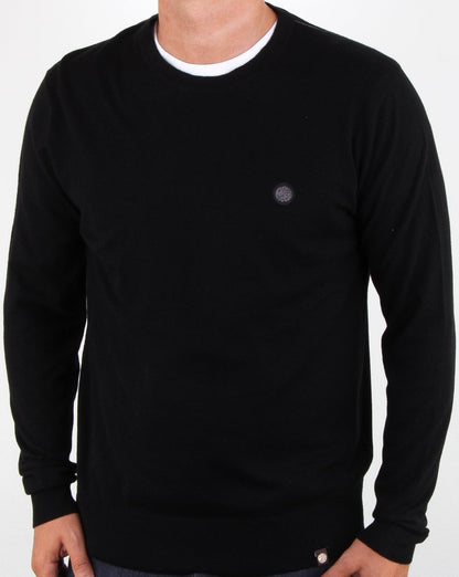 Pretty Green – Hinchcliffe – Rundhalspullover in Schwarz