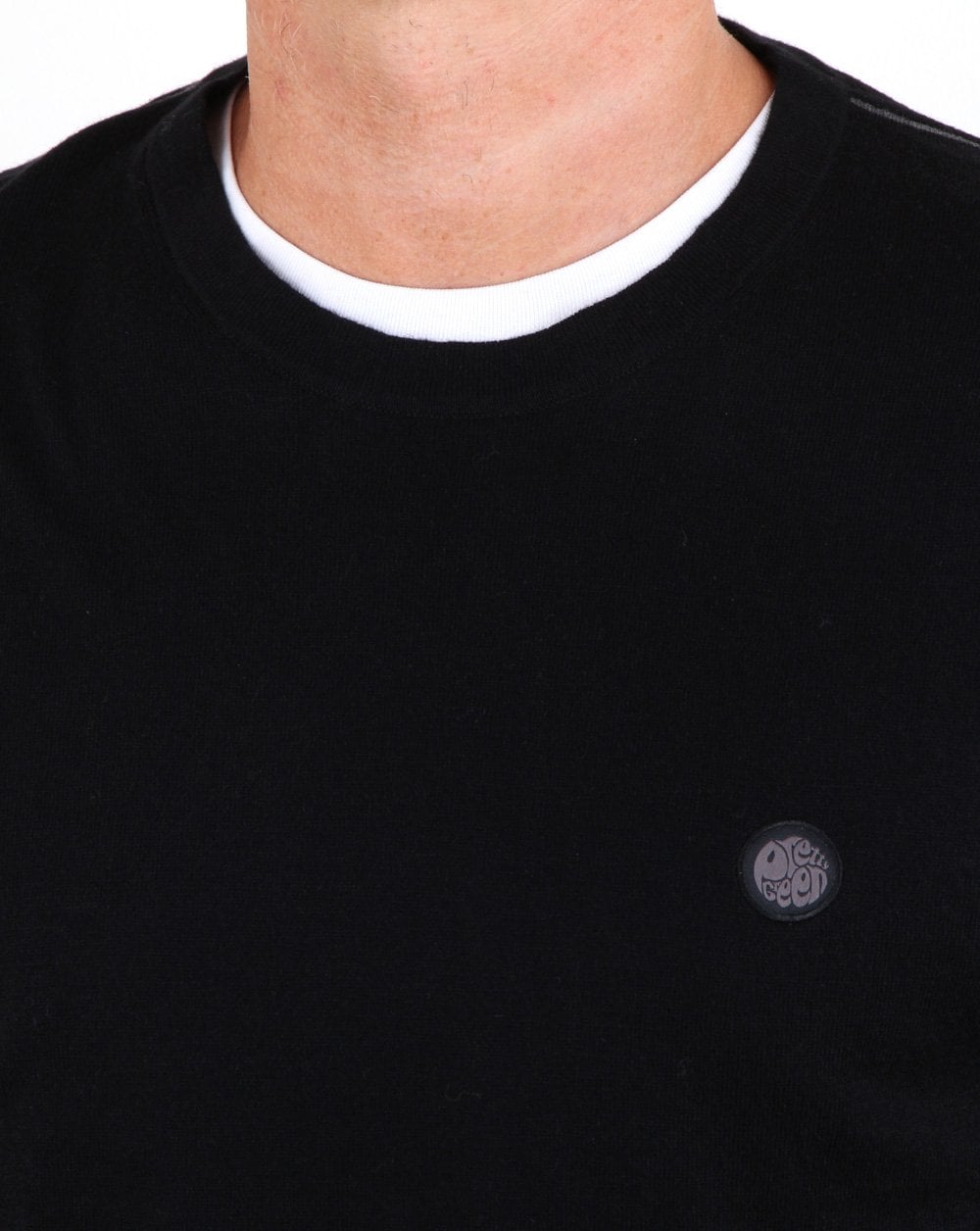 Pretty Green – Hinchcliffe – Rundhalspullover in Schwarz