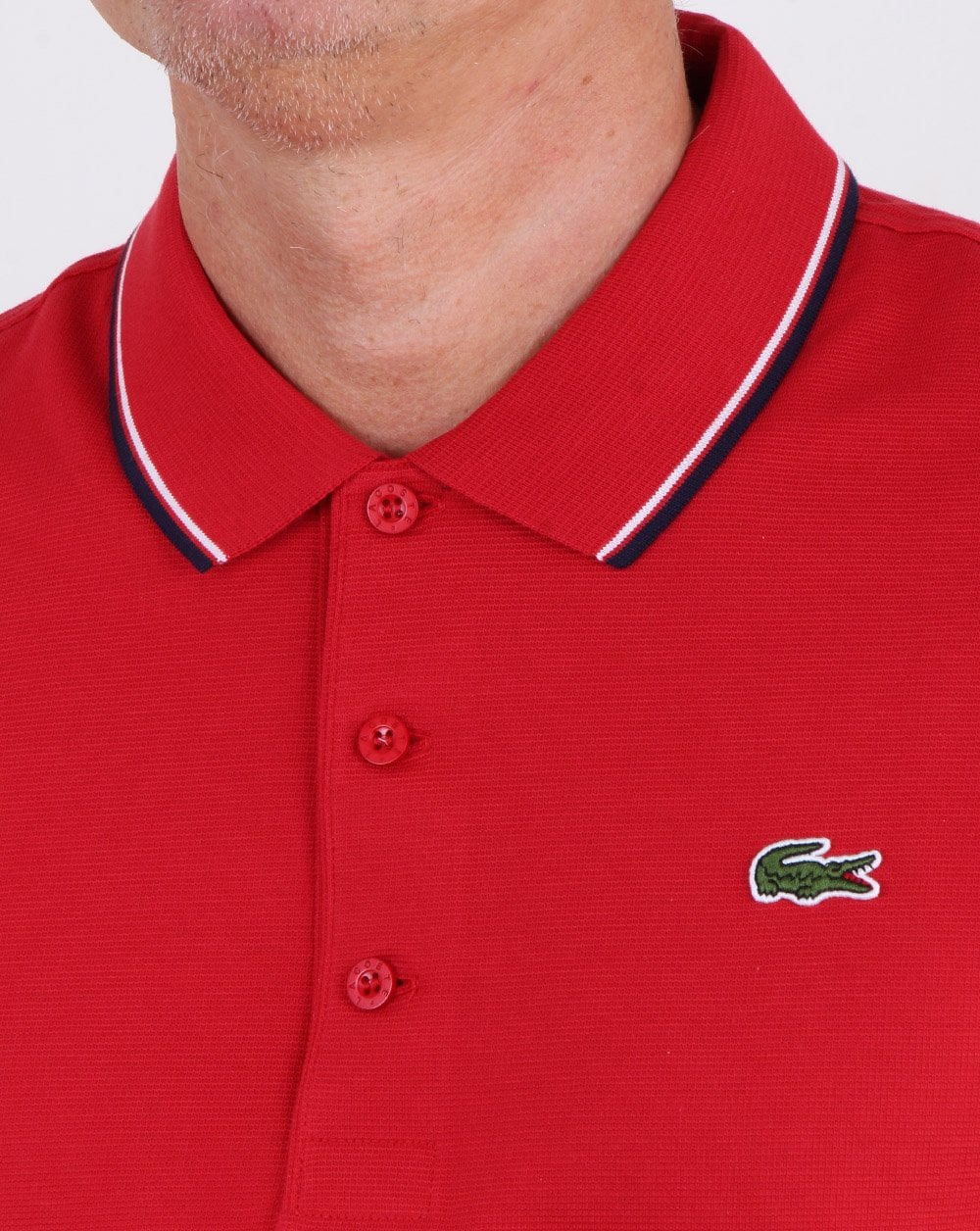 Lacoste Tipped Polo Shirt Red/navy