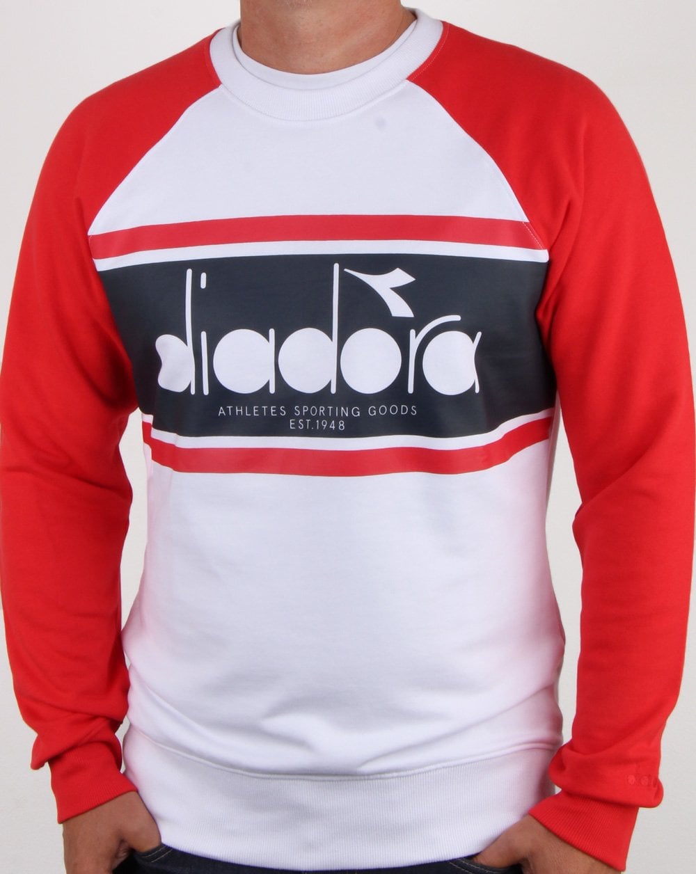 Diadora Spectra Crew Sweatshirt Weiß/Rot