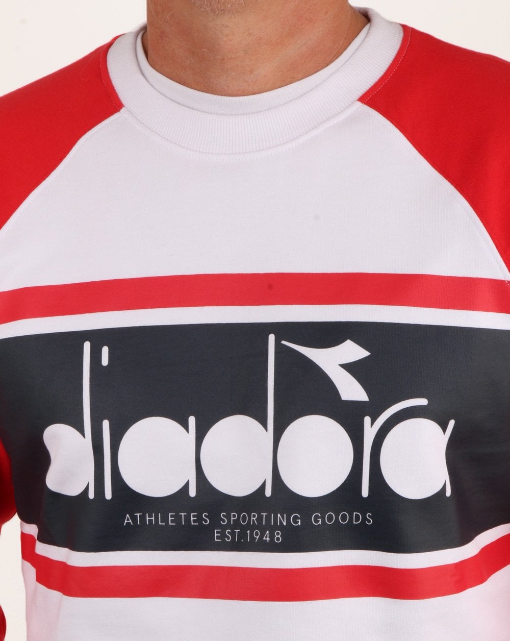 Diadora Spectra Crew Sweatshirt Weiß/Rot