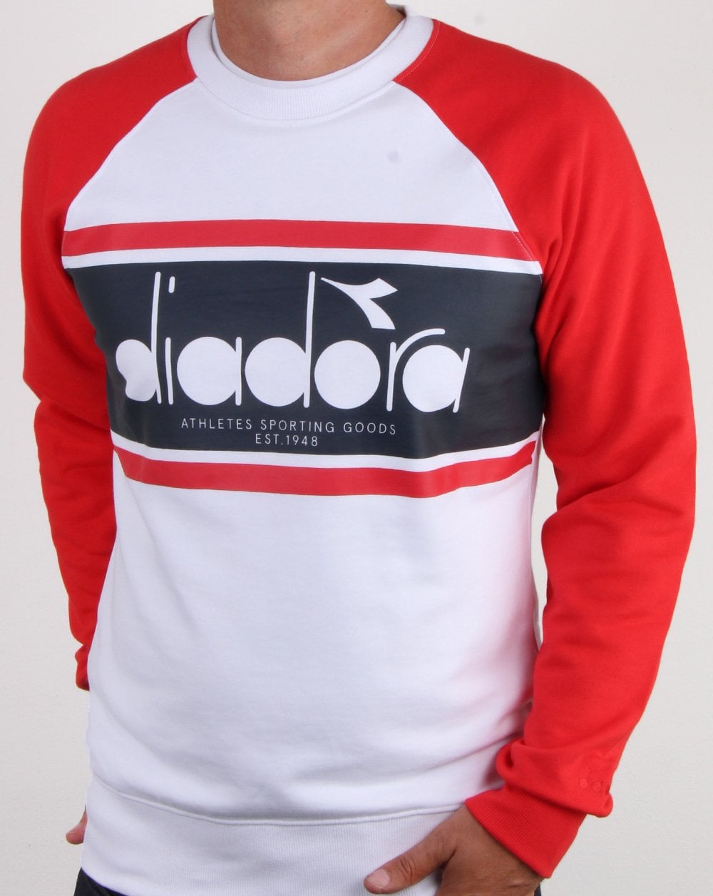 Diadora Spectra Crew Sweatshirt Weiß/Rot
