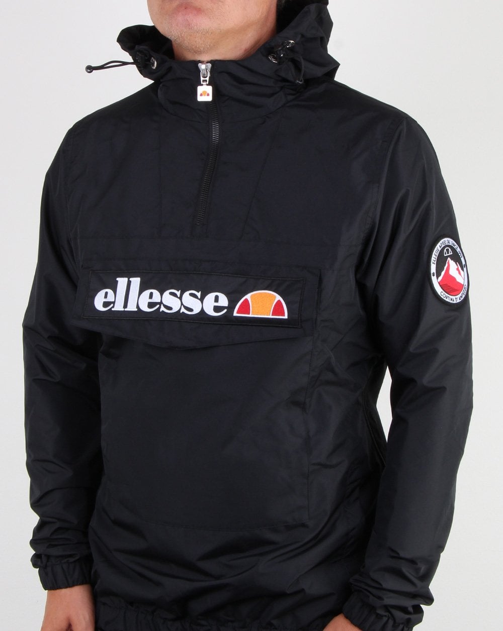 Ellesse – Schwarze Jacke mit Viertelreißverschluss
