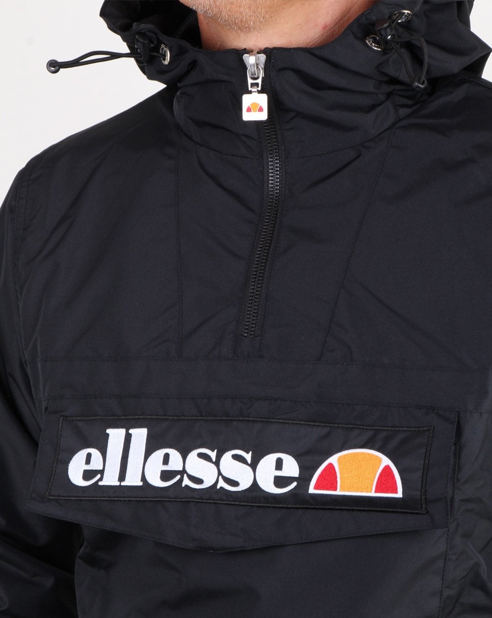 Ellesse – Schwarze Jacke mit Viertelreißverschluss