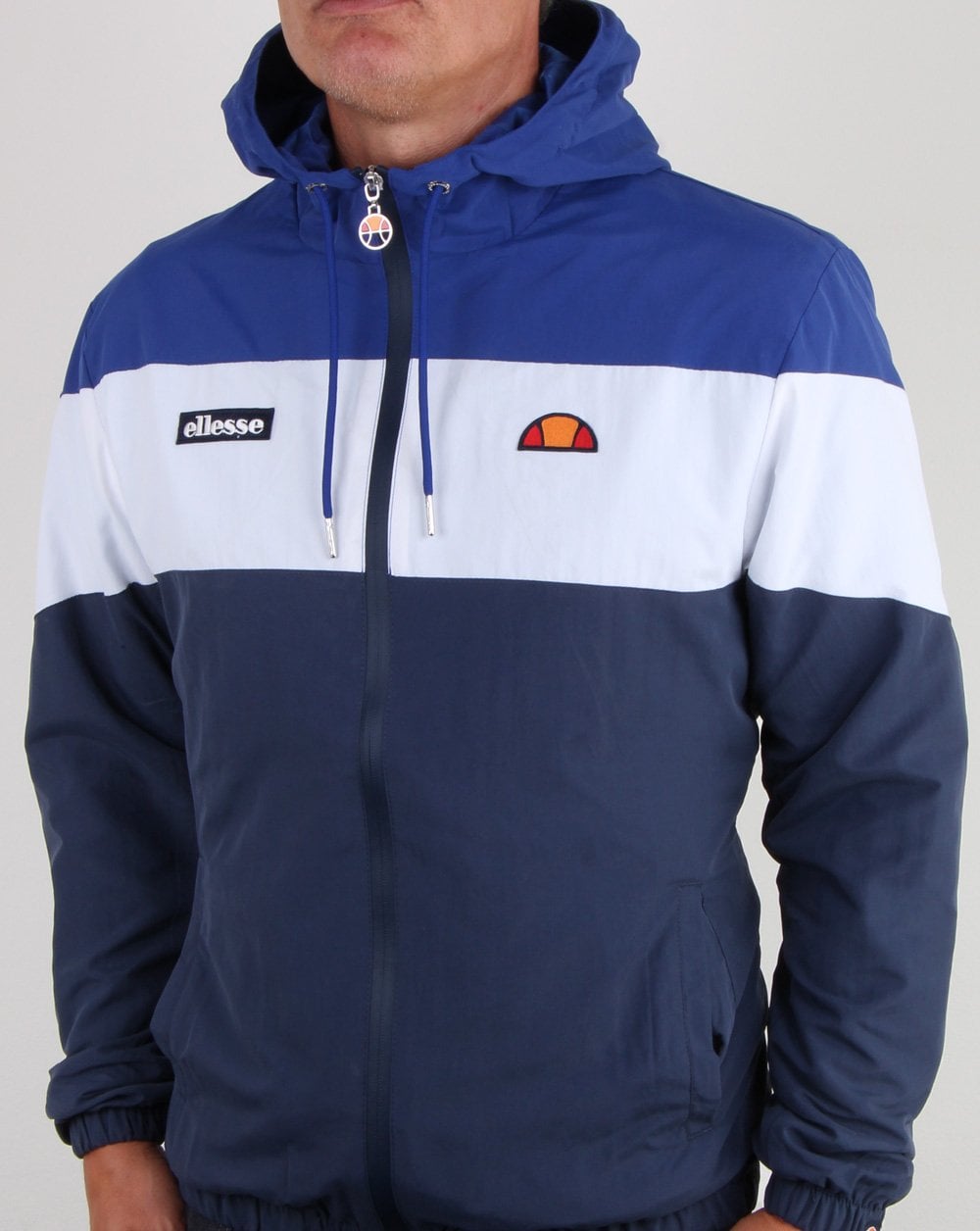 Ellesse Block Trainingsjacke mit Kapuze Blau/Weiß/Marineblau