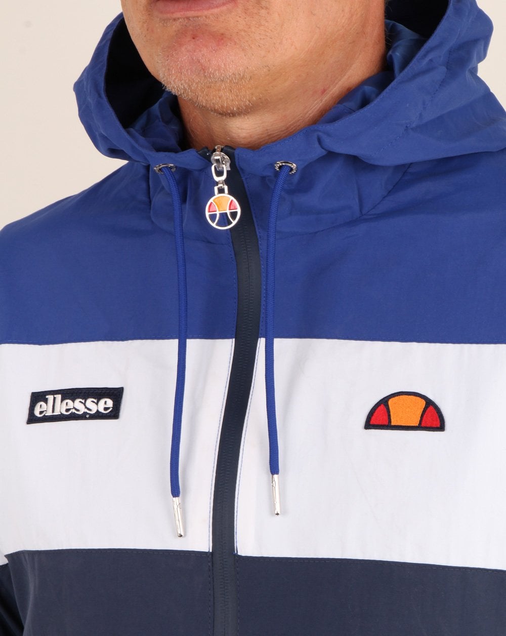 Ellesse Block Trainingsjacke mit Kapuze Blau/Weiß/Marineblau