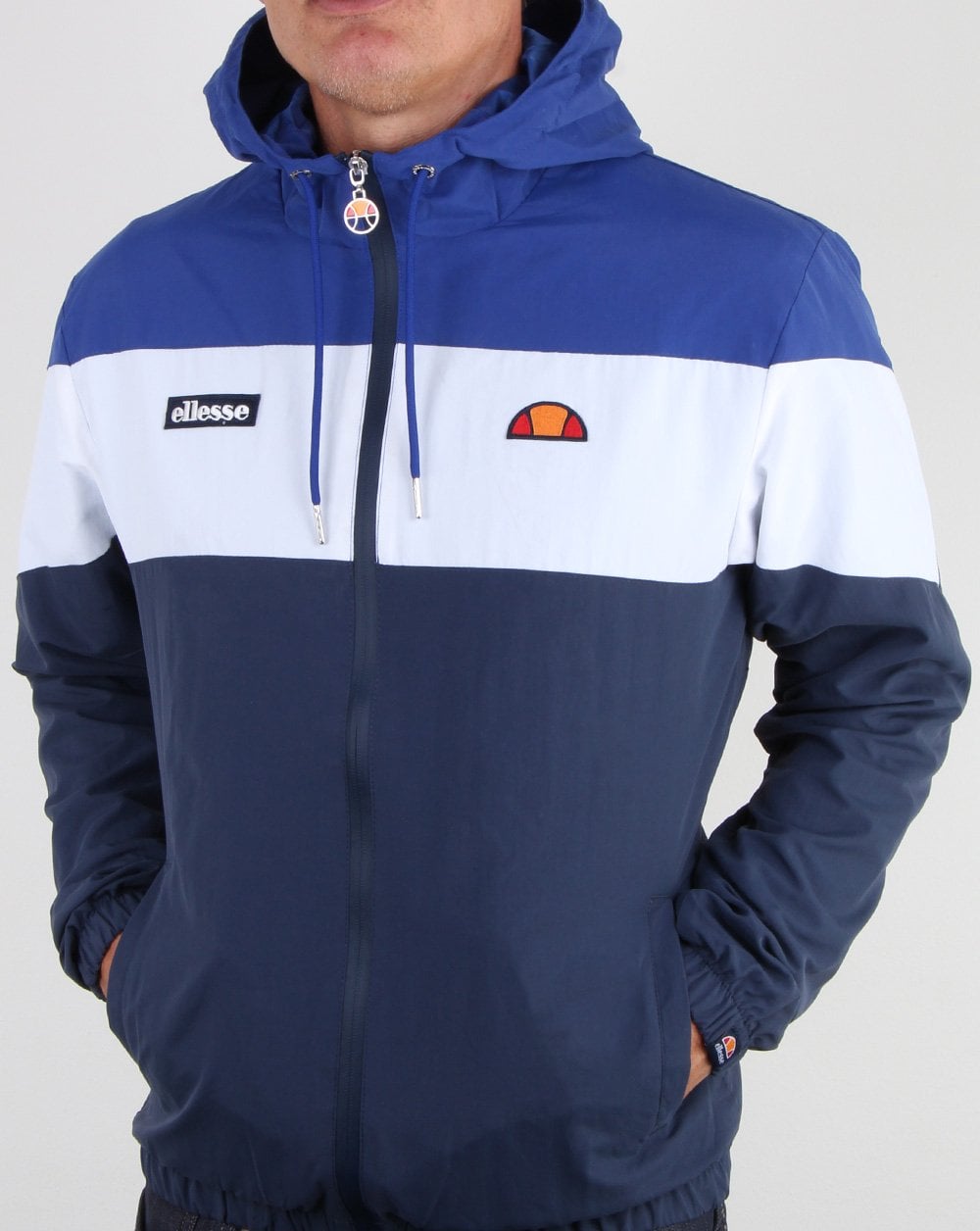 Ellesse Block Trainingsjacke mit Kapuze Blau/Weiß/Marineblau
