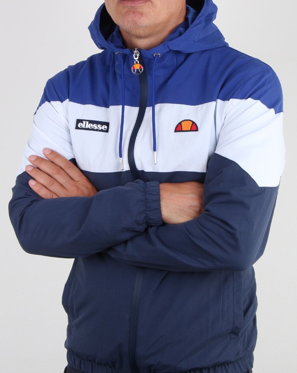 Ellesse Block Trainingsjacke mit Kapuze Blau/Weiß/Marineblau
