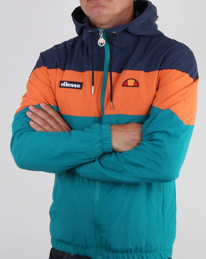 Ellesse Block Kapuzenjacke Marineblau/Orange/Grün