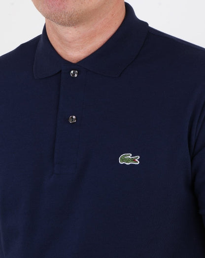 Lacoste – Klassisches Poloshirt mit zwei Knöpfen, Marineblau