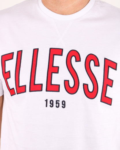 Ellesse – T-Shirt „90's Outline“ in Weiß
