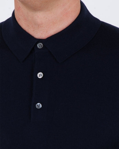 Aquascutum Kennington Langarm-Strickpolo, Marineblau