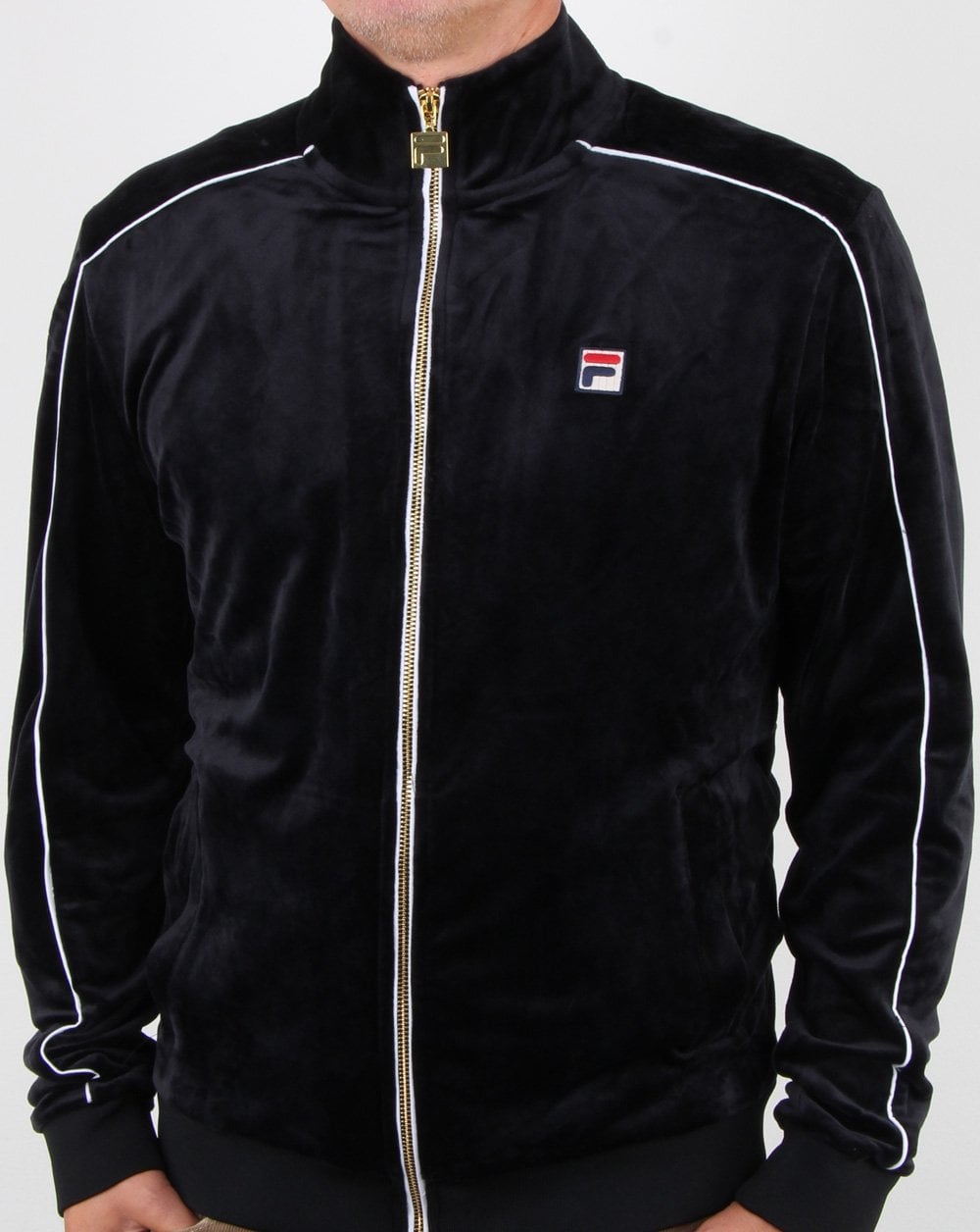 Fila Vintage Finest Velours Trainingsjacke Schwarz