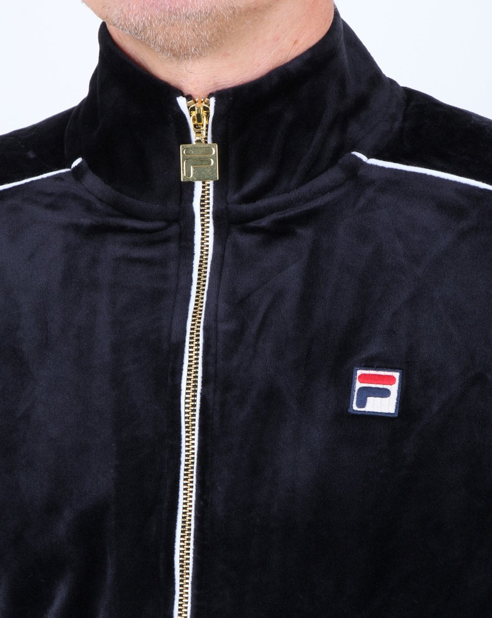Fila Vintage Finest Velours Trainingsjacke Schwarz