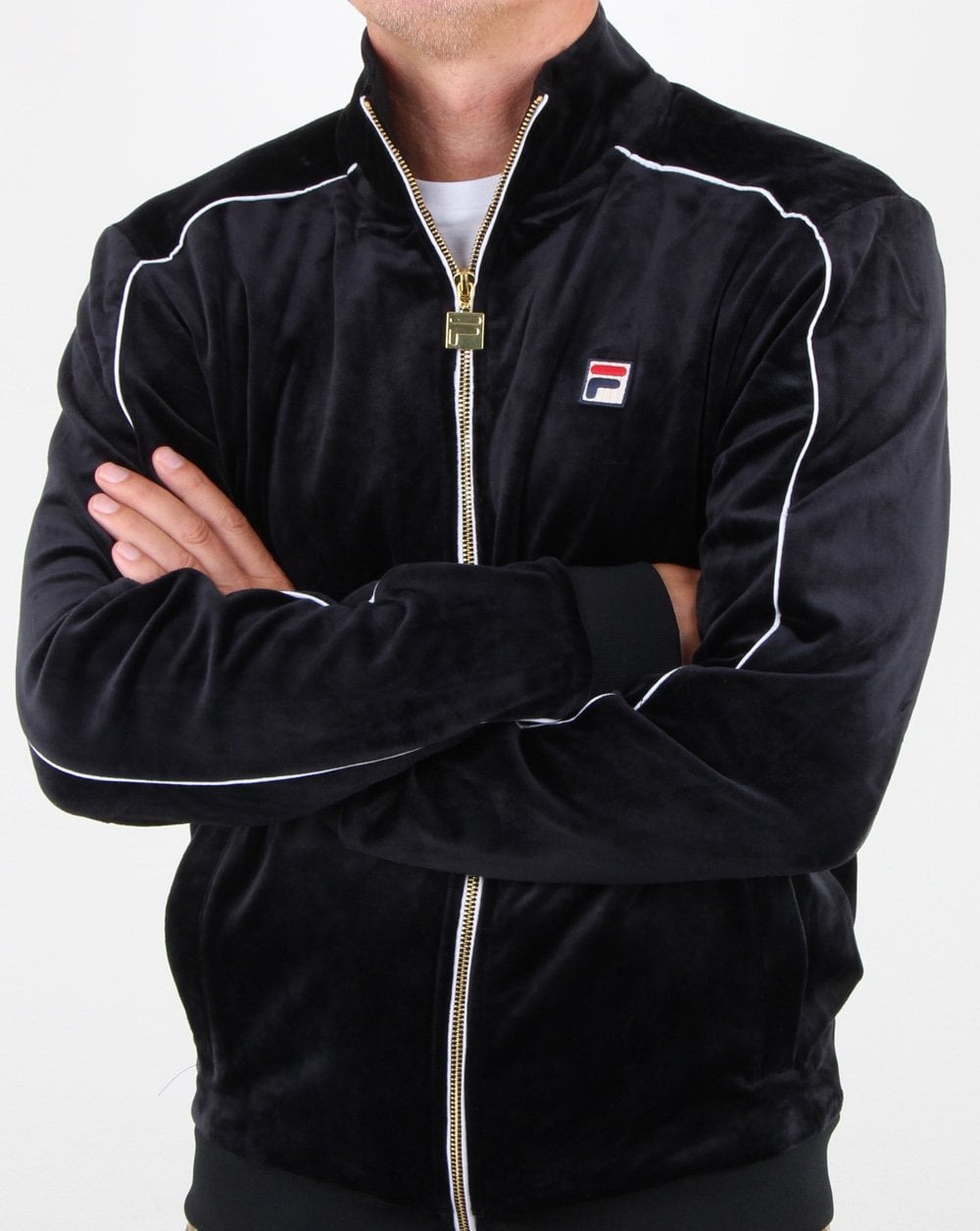 Fila Vintage Finest Velours Trainingsjacke Schwarz