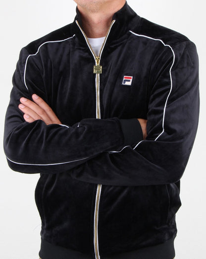 Fila Vintage Finest Velours Trainingsjacke Schwarz