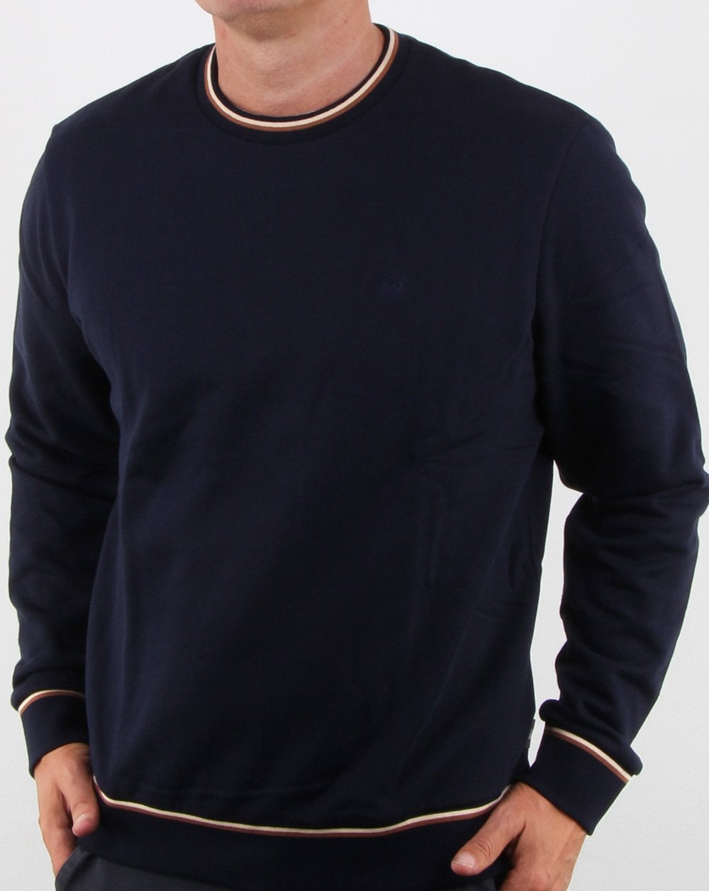 Aquascutum Wallace Langarm-Sweatshirt, Marineblau