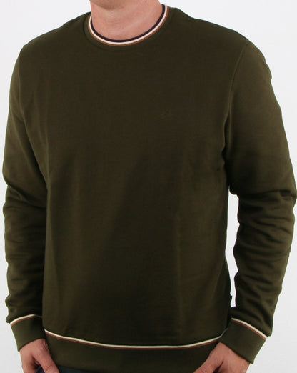 Aquascutum Wallace Langarm-Sweatshirt Militärgrün
