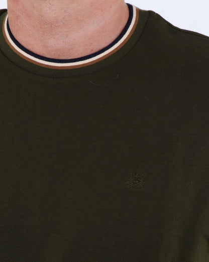 Aquascutum Wallace Langarm-Sweatshirt Militärgrün