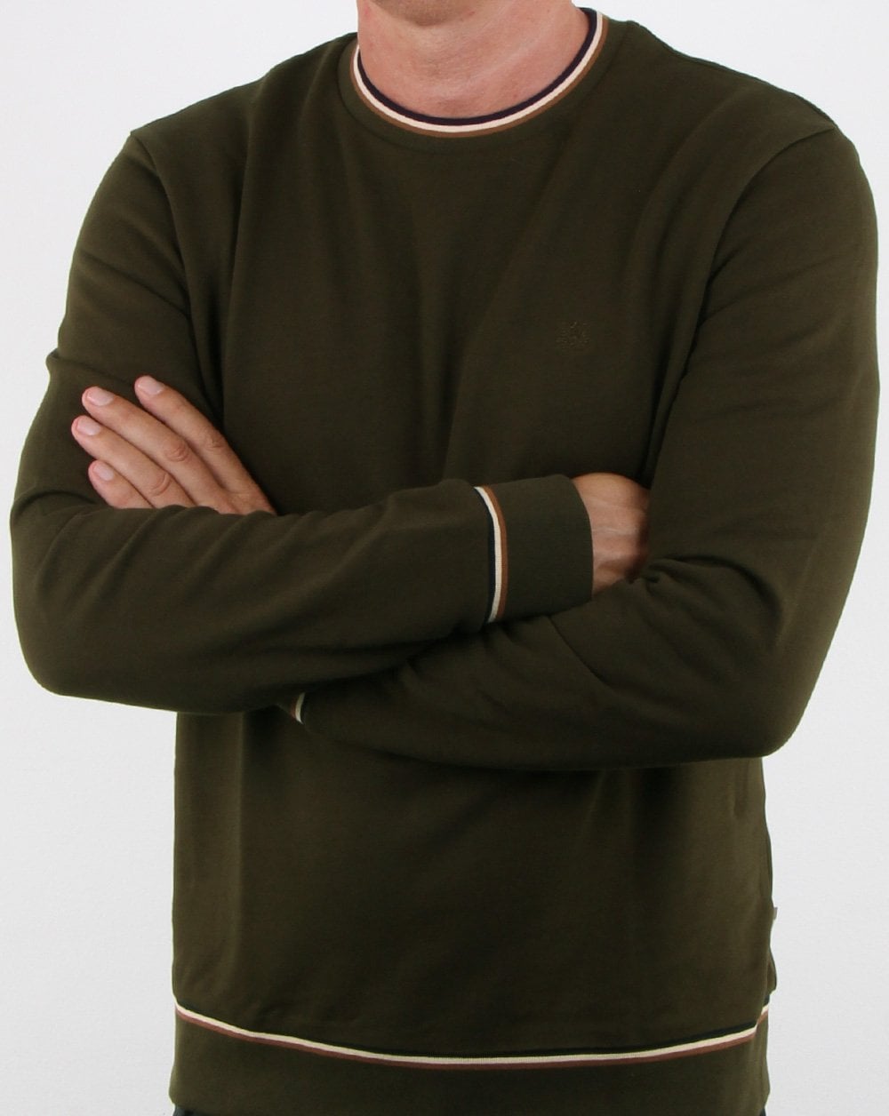 Aquascutum Wallace Langarm-Sweatshirt Militärgrün