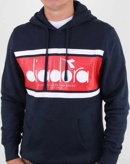 Diadora Spectra Hoodie Denimblau/Weiß/Rot