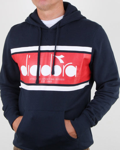 Diadora Spectra Hoodie Denimblau/Weiß/Rot