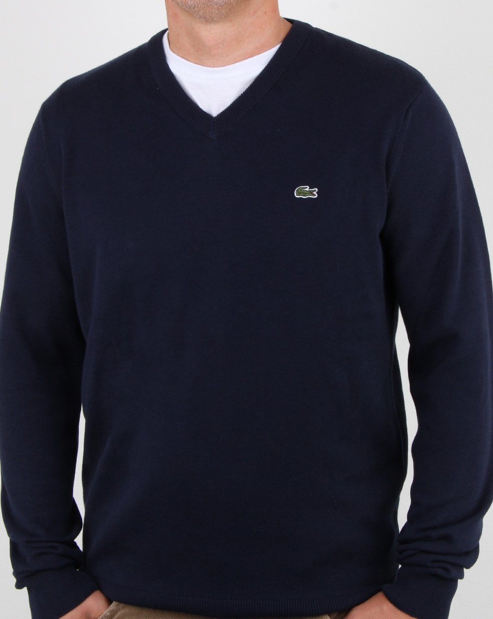Lacoste V-Ausschnitt Strick Marine