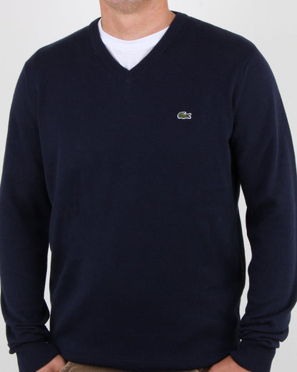 Lacoste V-Ausschnitt Strick Marine