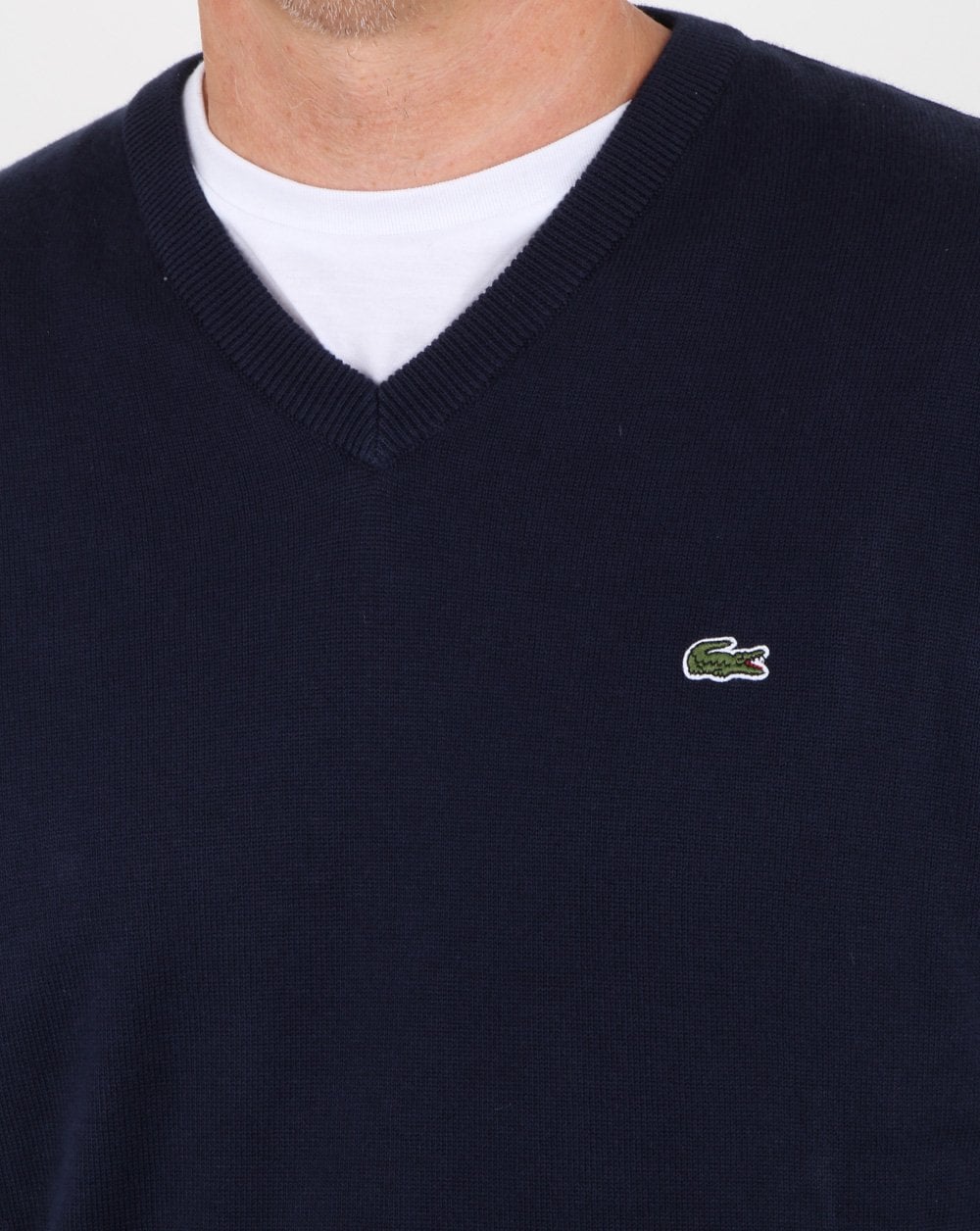 Lacoste V-Ausschnitt Strick Marine