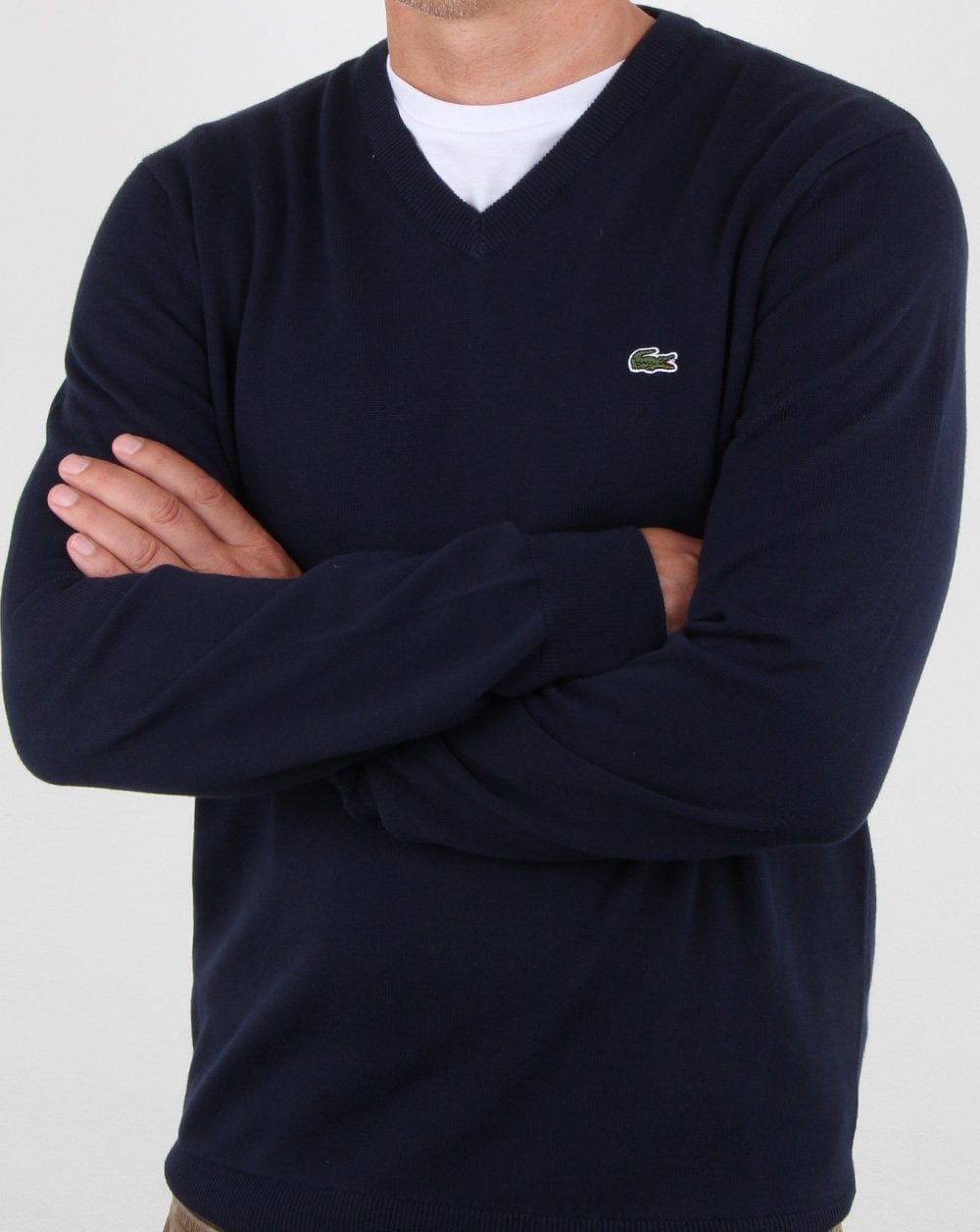 Lacoste V-Ausschnitt Strick Marine