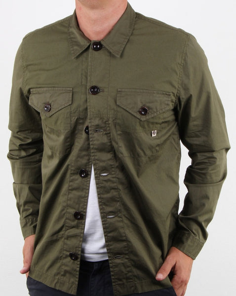 Pretty Green Robinia Long Sleeve Overshirt Khaki