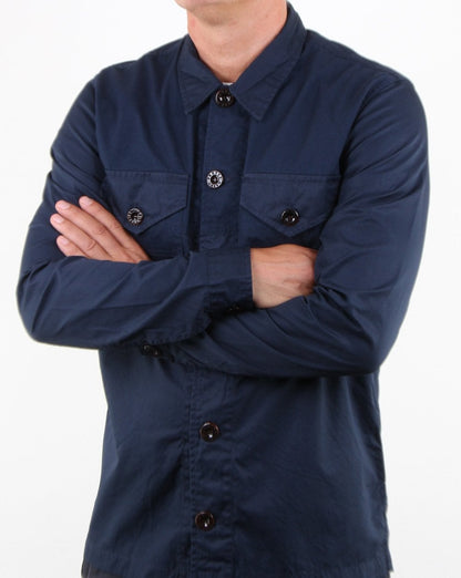 Pretty Green Robinia Langarm-Overshirt, Marineblau