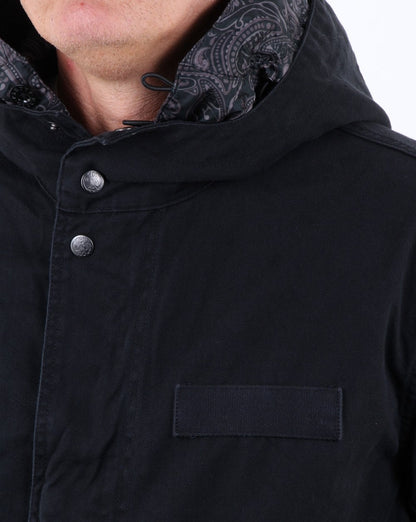 Pretty Green Cassidy Parka Schwarz