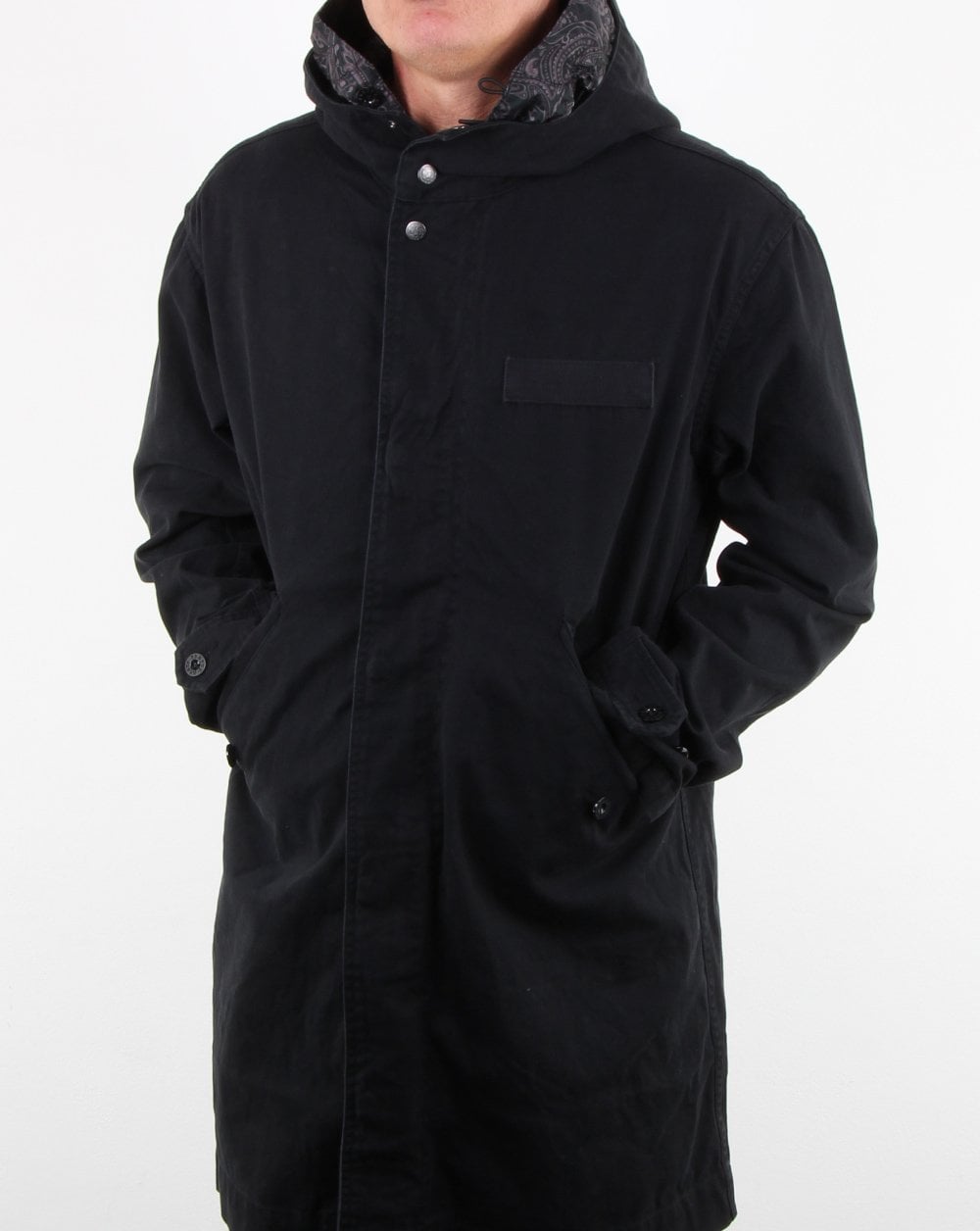 Pretty Green Cassidy Parka Schwarz