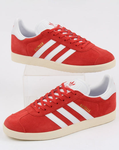 Adidas Gazelle Turnschuhe Rot/Weiß Vintage