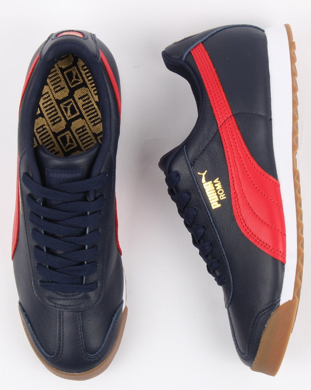 Puma Roma Classic Gum Trainer Peacoat/ribbon Red