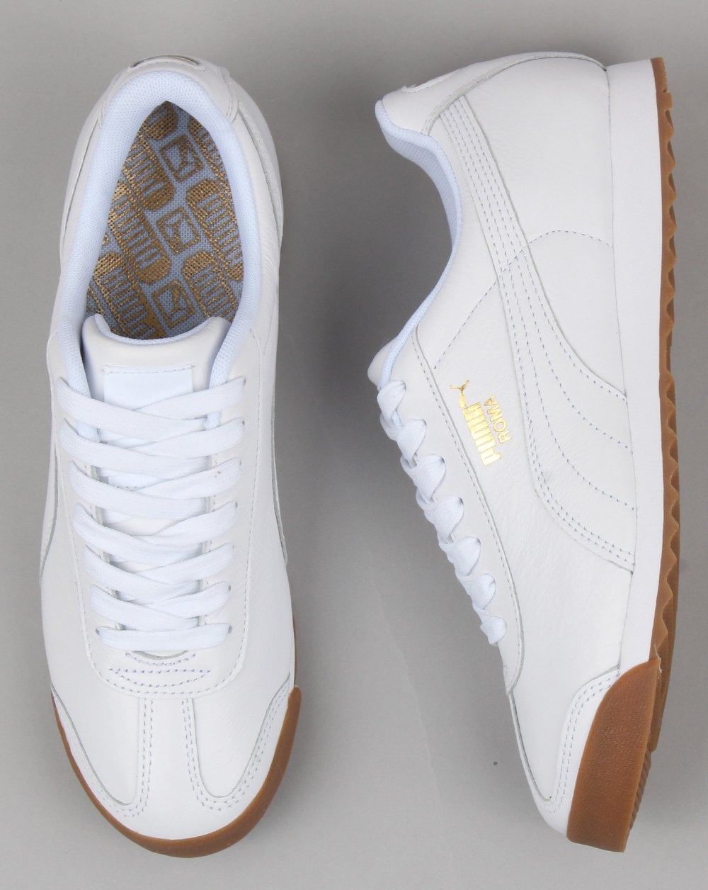 Puma Roma Classic Gum Trainer Weiß/Gold Leder