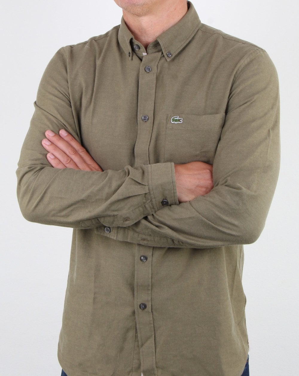 Lacoste Langarmhemd Baobab Grün