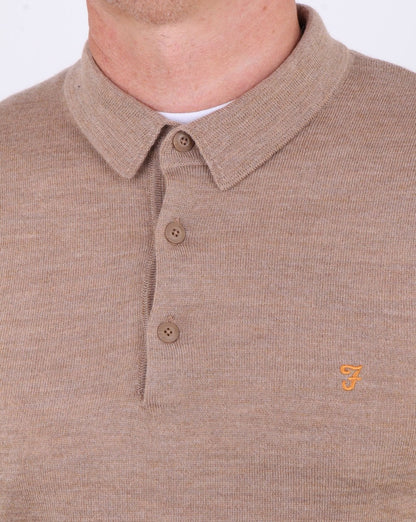 Farah Maidwell Strick-Poloshirt Hellsand