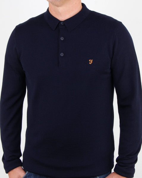 Farah Maidwell Knitted Polo True Navy