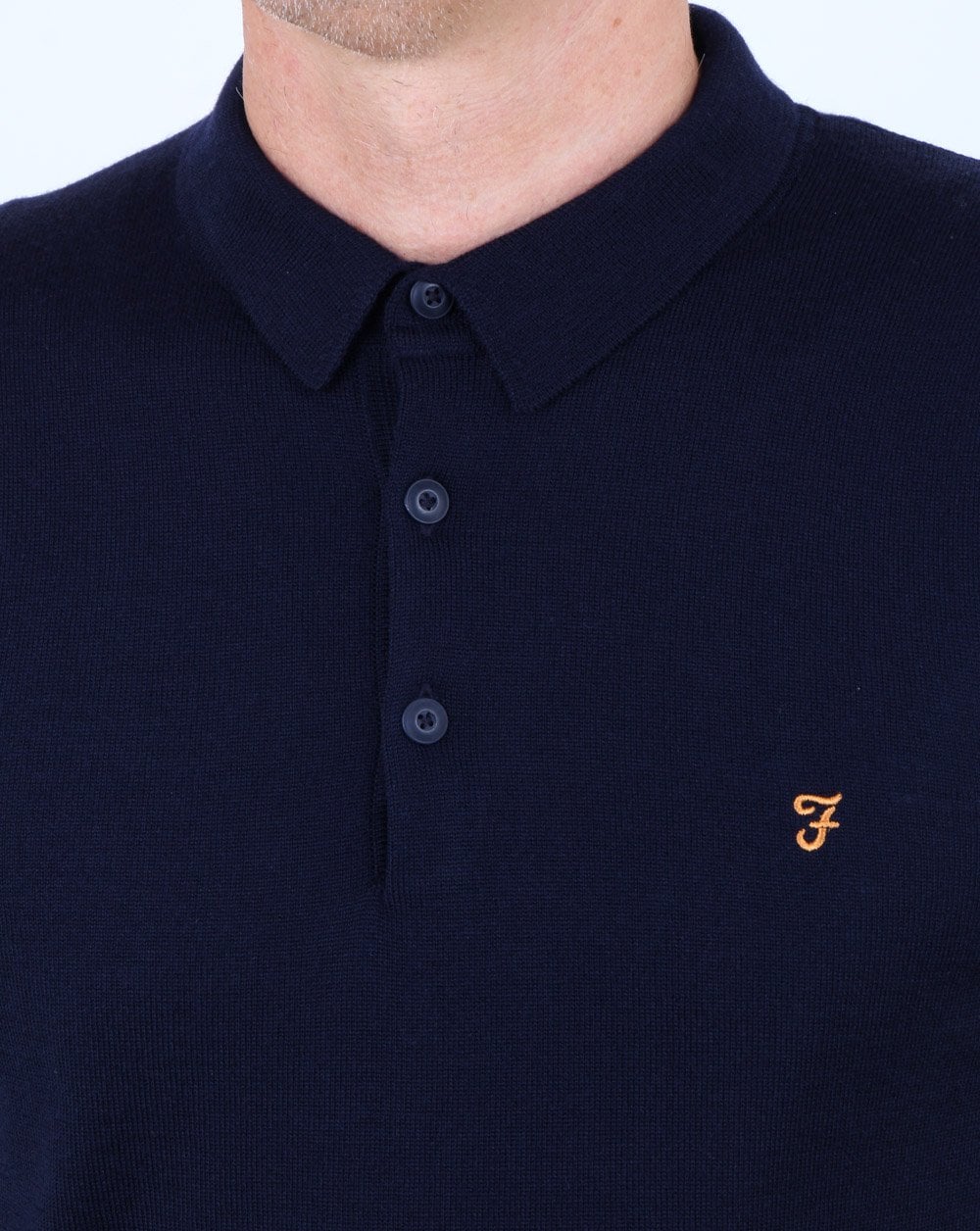 Farah – Maidwell – Strick-Poloshirt in Marineblau