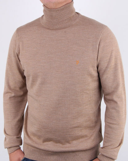 Farah Gosforth Merino Rollkragen Hellsand