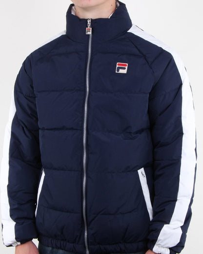 Fila Vintage Ski Pufferjacke Marineblau/Weiß