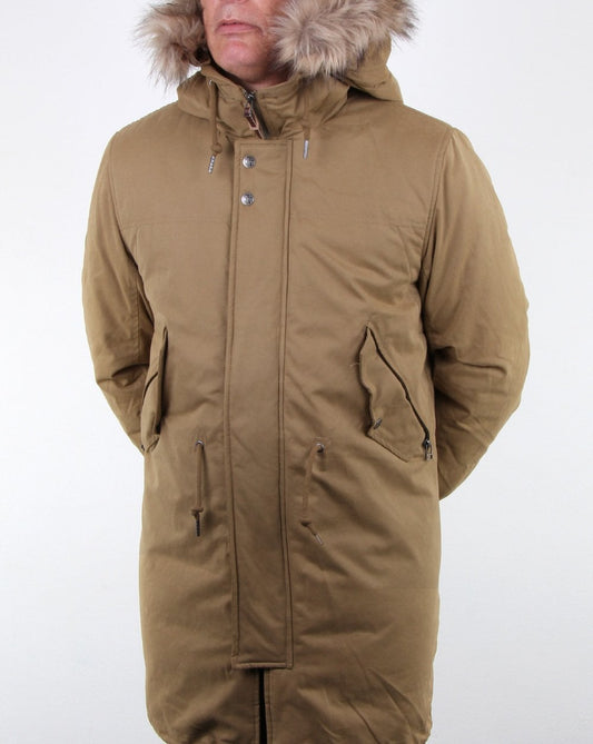 Pretty Green Pretty Green – Parka mit Kapuze in Khaki