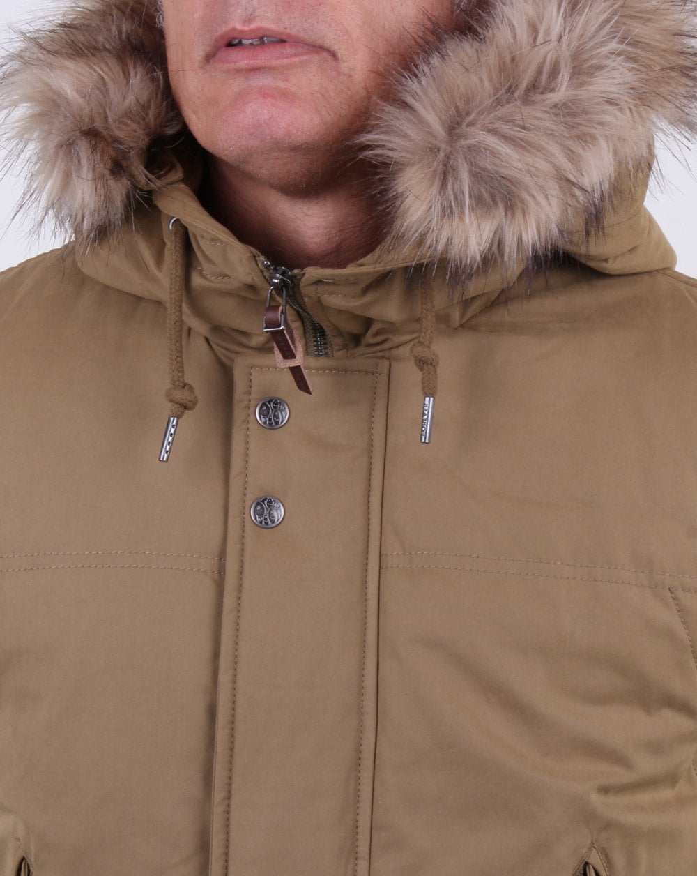 Pretty Green Hooded Parka Khaki